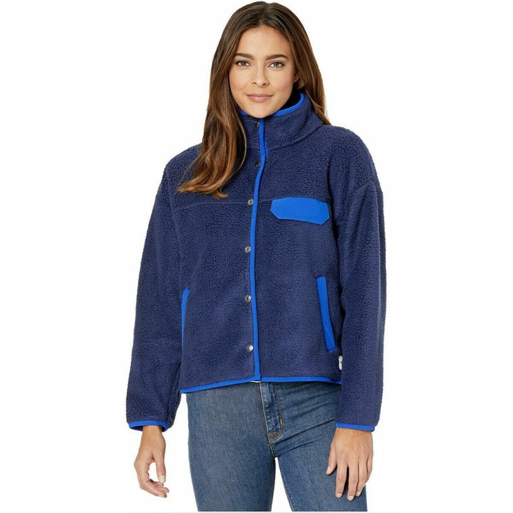 The North Face Jacket Cragmont Sherpa Fleece Snap Button Women's Sz Small, Blue
